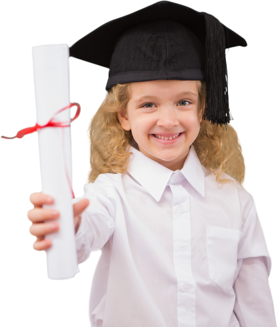 Transparent Graduate Schoolgirl Holding Diploma With Proud Smile - Download Free Stock Videos Pikwizard.com