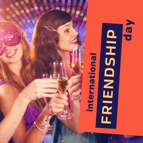 celebration of international friendship day with a joyful toast - Download Free Stock Templates Pikwizard.com