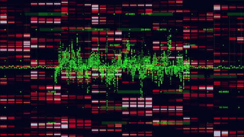 Digital Interface with Green and Red Data Visualizations