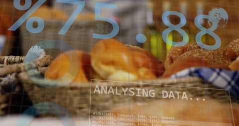 Data Analytics Overlay on Bread in Retail Concept - Download Free Stock Images Pikwizard.com