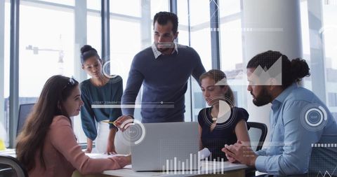 Diverse Business Team Analyzing Financial Data Overlay Concept - Download Free Stock Images Pikwizard.com