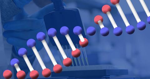DNA Strand Over Scientific Laboratory Internation - Download Free Stock Images Pikwizard.com