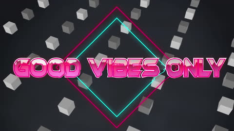 Retro-Style Good Vibes Only Neon Typography