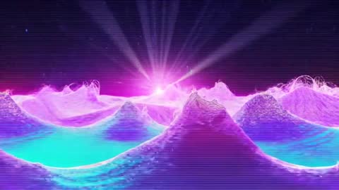 Neon Waves Pulsing with Vibrant Digital Energy in Sci-Fi Universe