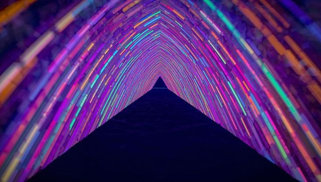 Futuristic Neon Tunnel with Digital LED Vibrancy