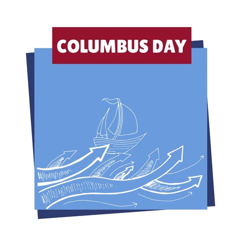 columbus day celebration with sailboat and arrows - Download Free Stock Templates Pikwizard.com