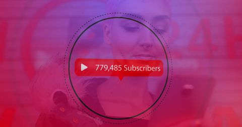 Social Media Success with Subscriber Count on Screen