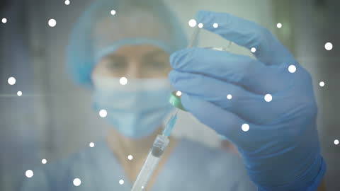 Doctor Preparing Syringe with Digital Interface