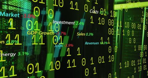 Data Analysis with Digital Overlay in High-Tech Server Room - Download Free Stock Images Pikwizard.com