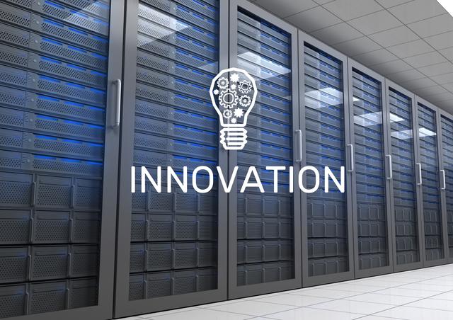 Innovation Concept with Server Room Background - Download Free Stock Photos Pikwizard.com