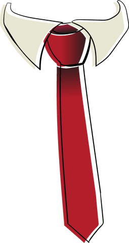 Transparent fashion concept red tie with shirt collar