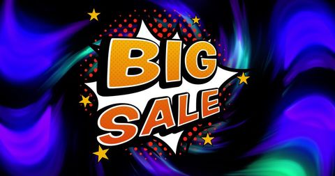 Dynamic Big Sale Banner with Pop Art Style Graphics - Download Free Stock Images Pikwizard.com