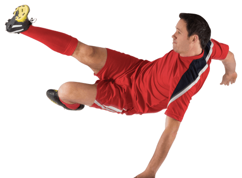 dynamic transparent football player in mid-air kick - Download Free Stock Videos Pikwizard.com