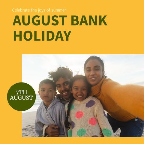 Family Enjoying August Bank Holiday at Beach