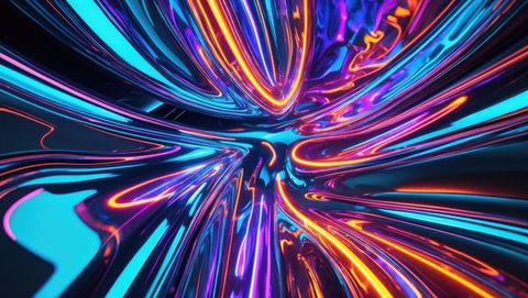 Futuristic Neon Swirls in Dynamic Digital Space