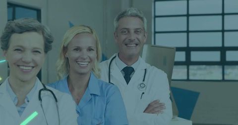 Smiling Medical Team in Modern Clinical Environment