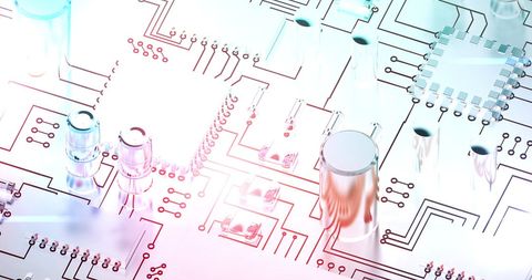 Futuristic Circuit Board with Electronic Components in Soft Light - Download Free Stock Images Pikwizard.com