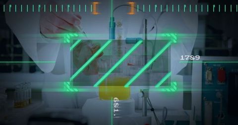 Scientist utilizing ar technology for advanced laboratory experiment