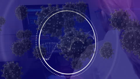 DNA Research with Virus Cells and Scientist in Laboratory