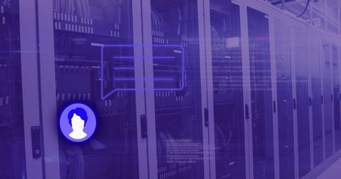 Social Media Message Over Digital Server Room Infrastructure - Download Free Stock Images Pikwizard.com