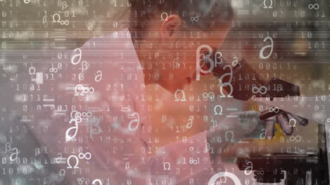 Innovative Female Scientist Analyzing Data with Advanced Technology