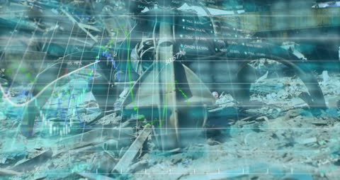 Financial Data Overlay with Environmental Landfill Concept