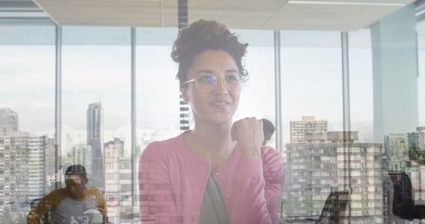 Professional Businesswoman Overlaid with Urban Cityscape - Download Free Stock Images Pikwizard.com