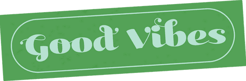 Transparent Retro Sign Displaying Good Vibes on Green Background