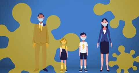 Illustration of People Wearing Masks with Virus Concept - Download Free Stock Images Pikwizard.com