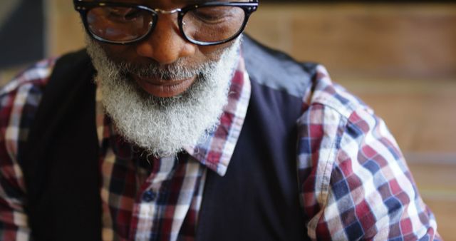 Stylish Elderly Man with White Beard Wearing Glasses - Download Free Stock Images Pikwizard.com