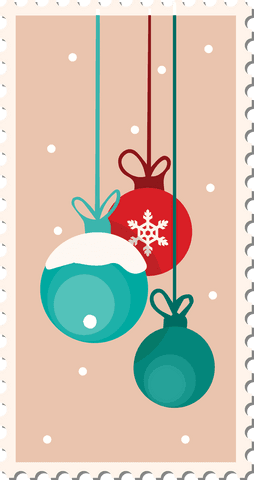 transparent postage stamp with illustrated christmas baubles - Download Free Stock Videos Pikwizard.com