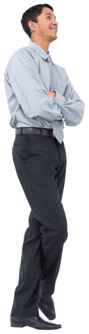 Smiling Biracial Businessman Standing Transparent Background