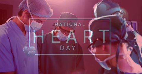 Surgeons collaborating on national heart day celebration