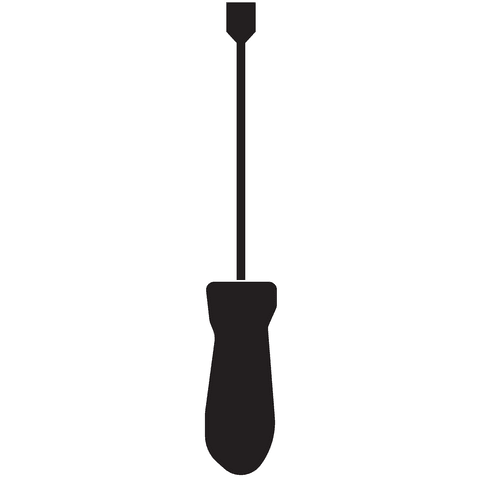 Black screwdriver symbol on transparent background png