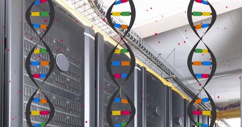 Digital DNA Strands in Data Center Environment - Download Free Stock Images Pikwizard.com