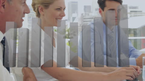 Business Meeting with Interactive Graph Overlay