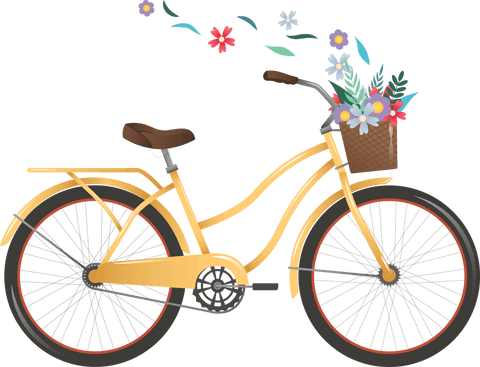 transparent retro bicycle with basket of vibrant flowers - Download Free Stock Videos Pikwizard.com
