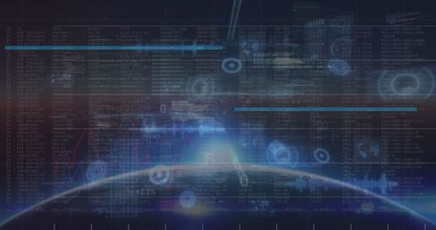 Futuristic Global Data Visuals on Planet's Horizon - Download Free Stock Images Pikwizard.com