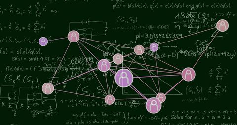 Digital Network Connections Over Mathematical Formulas - Download Free Stock Images Pikwizard.com