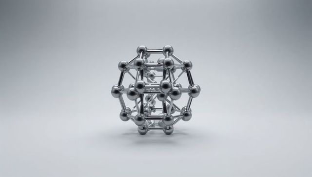 Reflective chrome lattice sculpture showing geometric symmetry and minimalist tech aesthetic