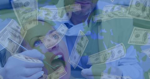 Global healthcare and commerce: digital concept with dentistry