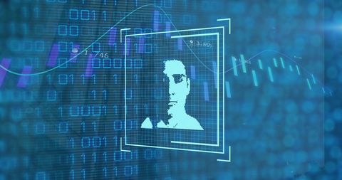 Digital Portrait of Man with Abstract Data Background - Download Free Stock Images Pikwizard.com