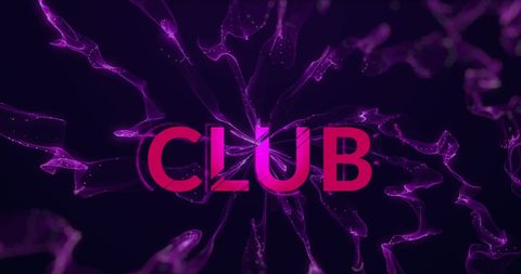Vibrant Club Text with Purple Energy On Dark Background - Download Free Stock Images Pikwizard.com