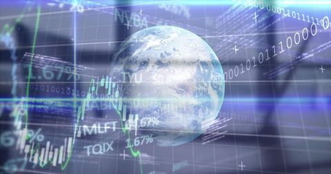 Global Financial Data Processing with Digital Interface Concepts - Download Free Stock Images Pikwizard.com