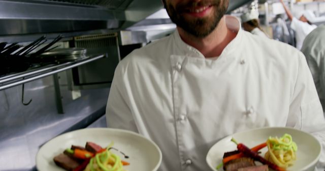 Chef Handling Gourmet Dishes in Professional Kitchen - Download Free Stock Images Pikwizard.com