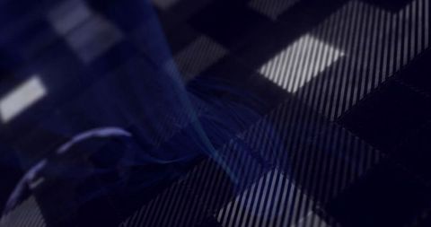 Futuristic checkerboard with diagonal stripes and bristled cylinder