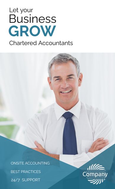 Confident Chartered Accountant Ready to Assist and Grow Your Business - Download Free Stock Templates Pikwizard.com