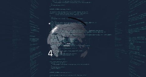 Digital Globe with Flowing Data Code on Dark Background - Download Free Stock Images Pikwizard.com