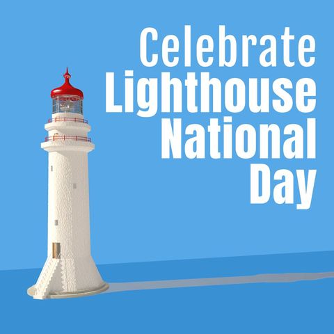 celebrating lighthouse national day with lighthouse illustration - Download Free Stock Templates Pikwizard.com