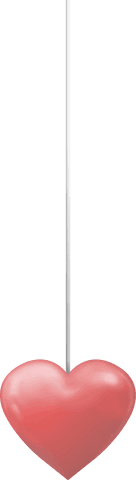 Red Heart Hanging Illustration on Transparent Background - Download Free Stock Videos Pikwizard.com